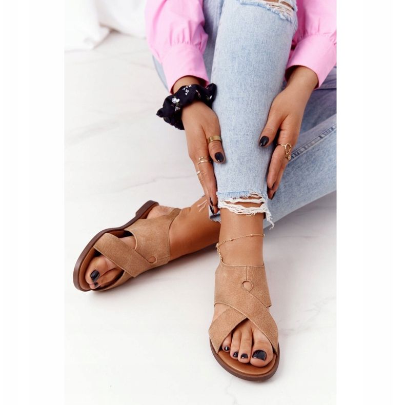 Sandales en Daim Sergio Leone SK060 Beige 1