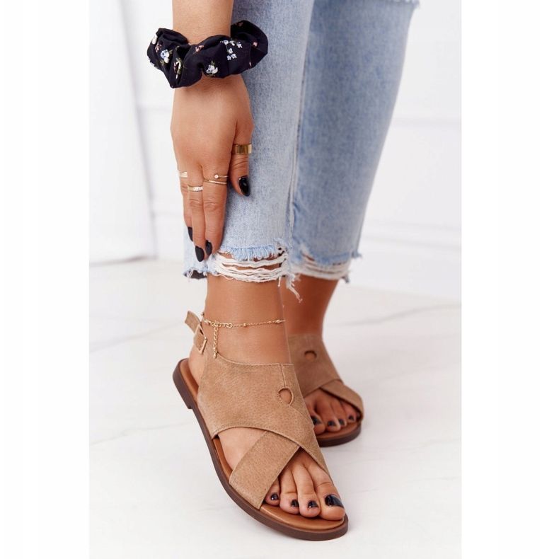 Sandales en Daim Sergio Leone SK060 Beige 2