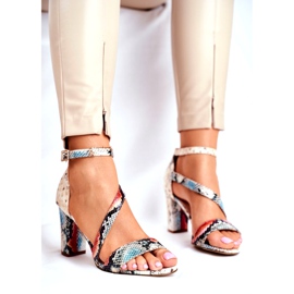 Sandales Pour Femmes À Talons Hauts Sergio Leone Serpent Rouge SK870 beige multicolore 1 Sandales Pour Femmes À Talons Hauts Sergio Leone Serpent Rouge SK870 beige multicolore 1