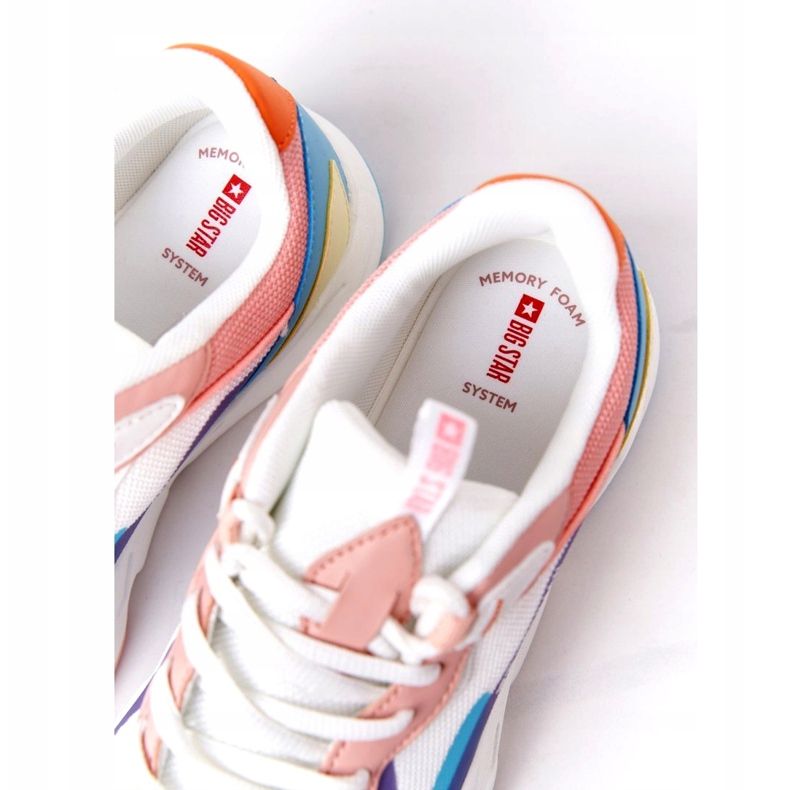 Chaussures de Sport Femme Mousse Mémoire Big Star HH274809 Blanc-Rose violet bleu jaune 4