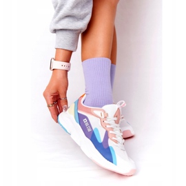 Chaussures de Sport Femme Mousse Mémoire Big Star HH274809 Blanc-Rose violet bleu jaune 1