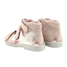 Mazurek Sandales en cuir des filles High Preventive 291 Pink-Silver rose 2