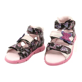 Mazurek Sandales en cuir des filles Haute préventive 291 avec un papillon argent 2