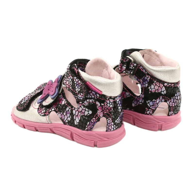 Mazurek Sandales en cuir des filles Haute préventive 291 avec un papillon argent 5