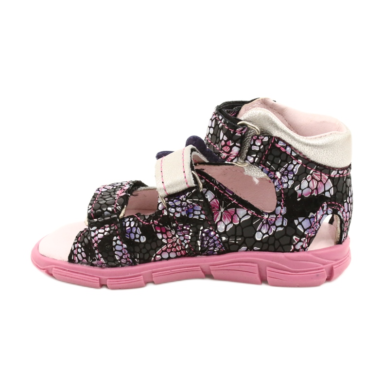 Mazurek Sandales en cuir des filles Haute préventive 291 avec un papillon argent 1