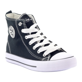 Baskets montantes American Club LH02 noir blanche le noir 1