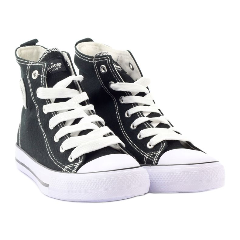 Baskets montantes American Club LH02 noir blanc 4