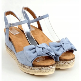 Espadrilles compensées avec nœud, bleu YL92 Bleu 1