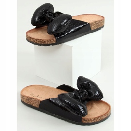 Chaussons Mickey noirs avec un nœud N-79 Noir le noir 1