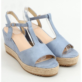 Espadrilles bleues sur compensées WX-08 LT.BLUE 1