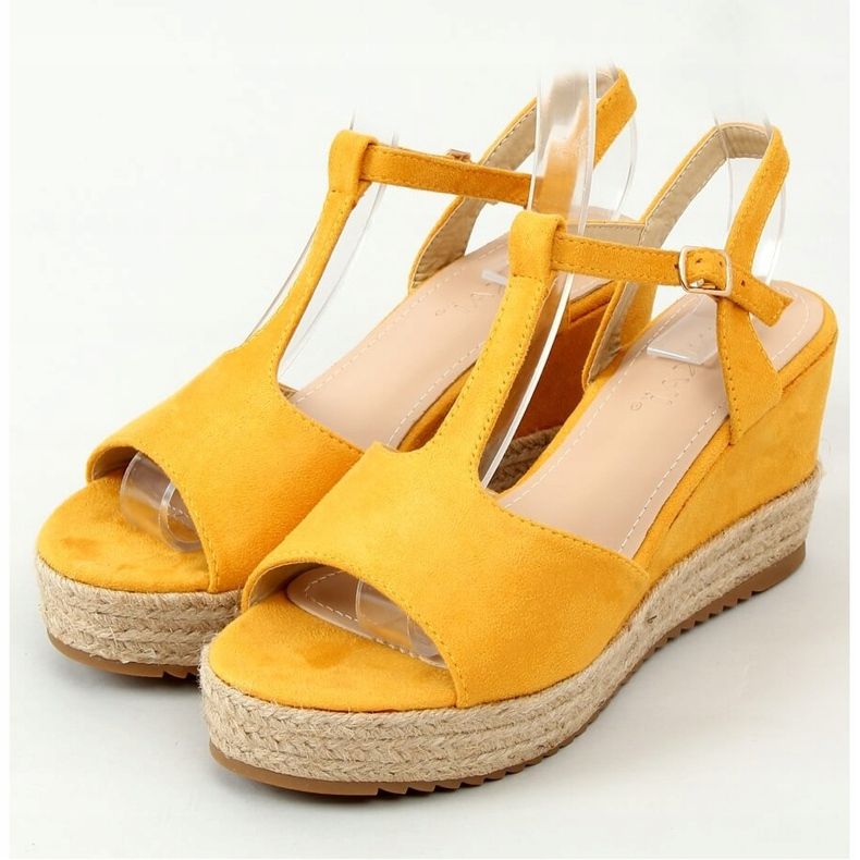 Espadrilles compensées miel WX-08 Jaune 1