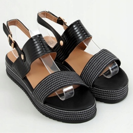 Sandales femme noires YQ16 Noir 1