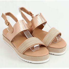 Sandales femme champagne YQ16 Champagne rose multicolore d'or 1