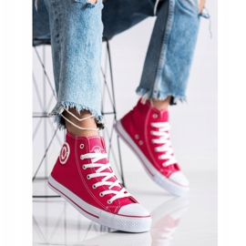 Baskets montantes New Age rose 1