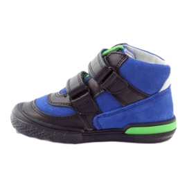 Bottines en cuir bleu marine/bleu avec velcro Bartek 91756 2