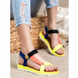 SHELOVET Sandales à la mode avec velcro multicolore 1