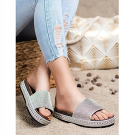 SHELOVET Pantoufles De Cristal De Mode argent 1 SHELOVET Pantoufles De Cristal De Mode argent 1