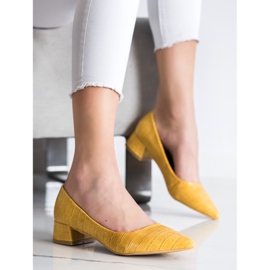 Sweet Shoes Escarpins classiques à talons bas jaune 3