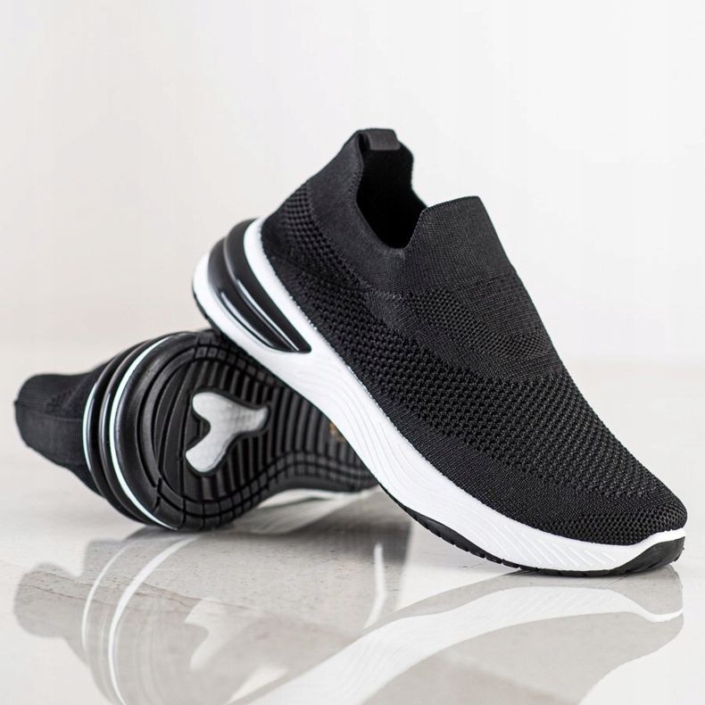 SHELOVET Baskets à enfiler noir 1