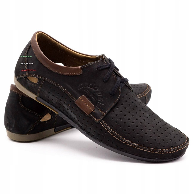 Olivier Chaussures en cuir ouvert masculin 563 noir brun 2