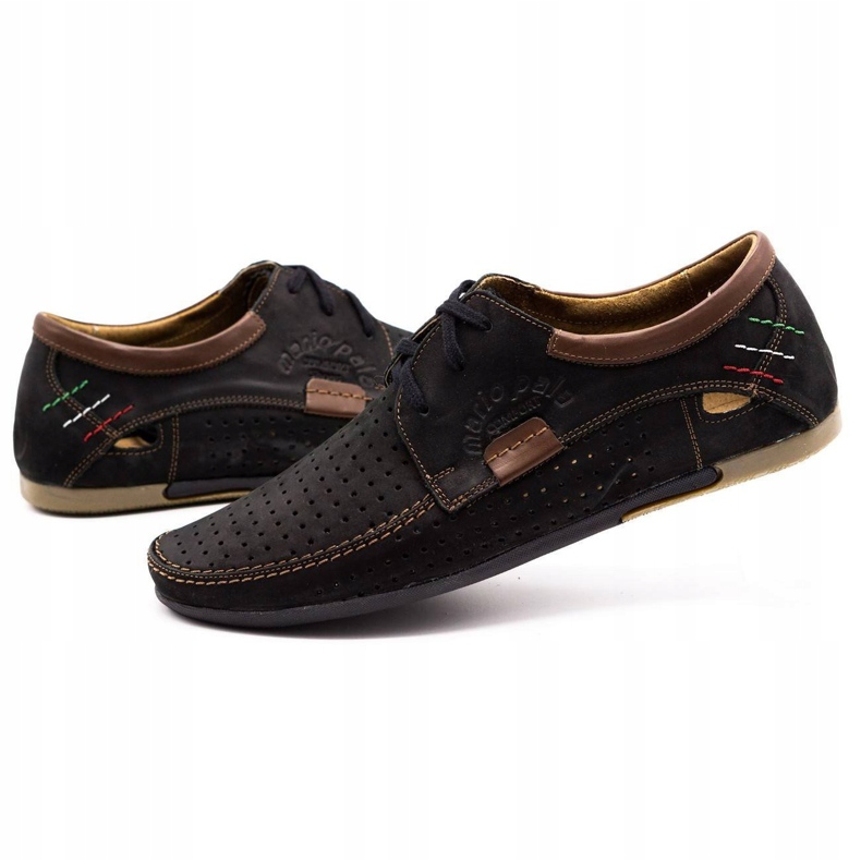 Olivier Chaussures en cuir ouvert masculin 563 noir brun 3