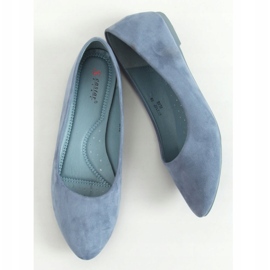 Bleu CC212P Ballerines en daim lisse bleu 3