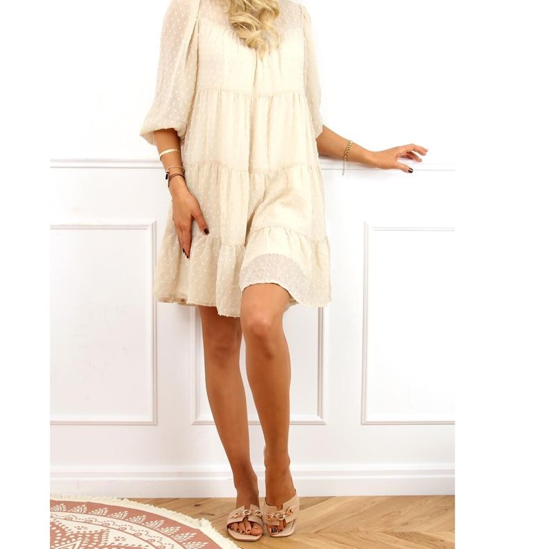 Chaussons beiges avec chaîne décorative 35-230 Beige 2