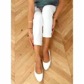 Ballerines unies laquées blanches CC201 Blanc 1