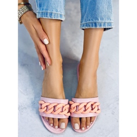 Chaussons avec une chaîne rose 7857 Rose Clair 1 Chaussons avec une chaîne rose 7857 Rose Clair 1