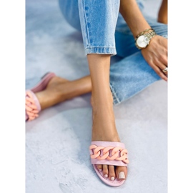 Chaussons avec une chaîne rose 7857 Rose Clair 2 Chaussons avec une chaîne rose 7857 Rose Clair 2