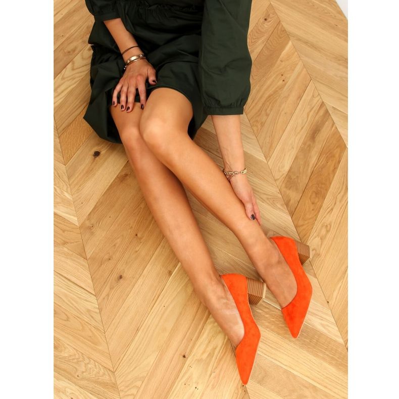 Escarpins à talons bois orange CL75P Orange 1 Escarpins à talons bois orange CL75P Orange 1