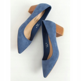 Escarpins à talons en bois bleu CL75P Bleu 3