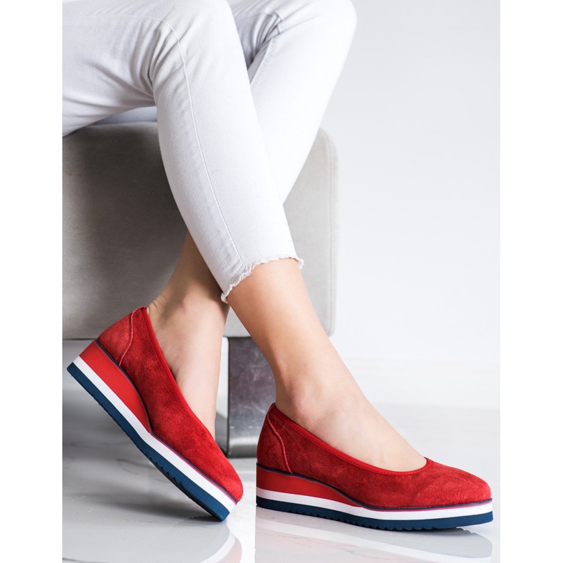 Filippo Escarpins compensés en cuir rouge 2