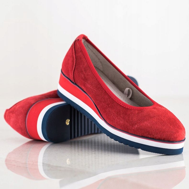 Filippo Escarpins compensés en cuir rouge 1