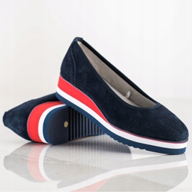 Filippo Escarpins compensés en cuir bleu marin 1