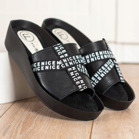 Filippo Pantoufles De Mode En Cuir noir 1