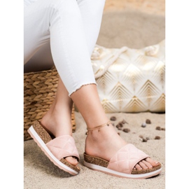 Comer Pantoufles confortables sur la plate-forme rose 2