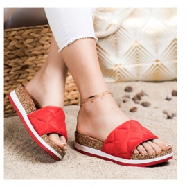 Comer Pantoufles confortables sur la plate-forme rouge 1