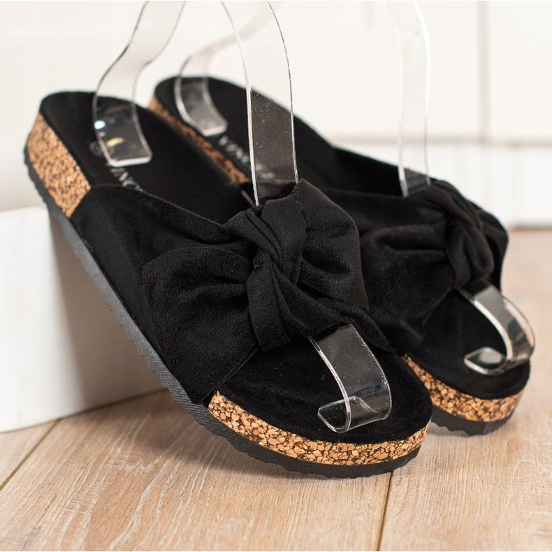 Pantoufles confortables et décontractées VINCEZA noir 2