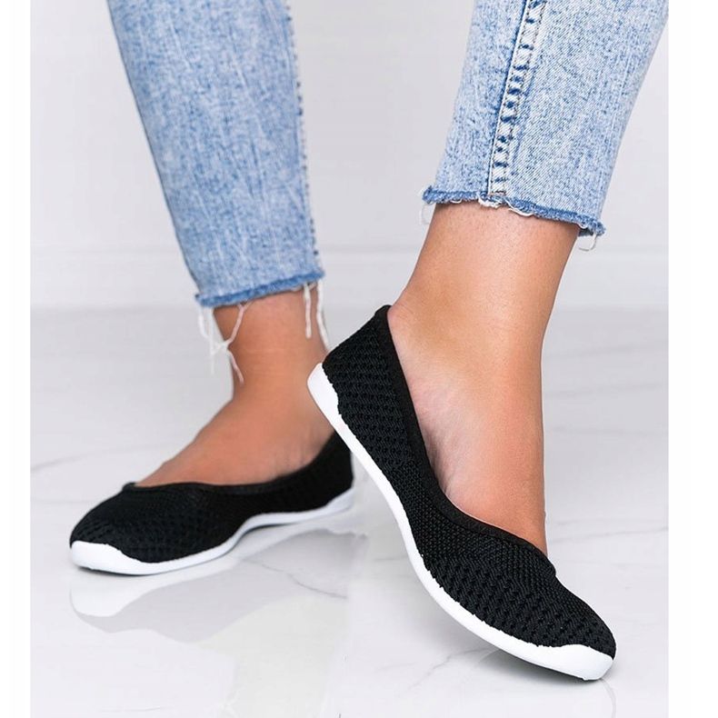 Ballerines en tissu noir au motif ajouré Good Days 1