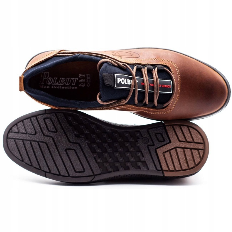 Polbut Chaussures en cuir masculin décontractées k24 chameau brun 1 Polbut Chaussures en cuir masculin décontractées k24 chameau brun 1