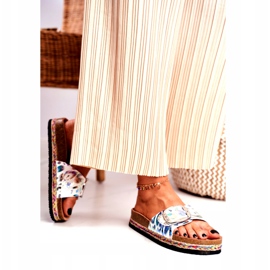 Pantoufles Femme Big Star Motif Métallique DD274127 blanche violet argent vert 2