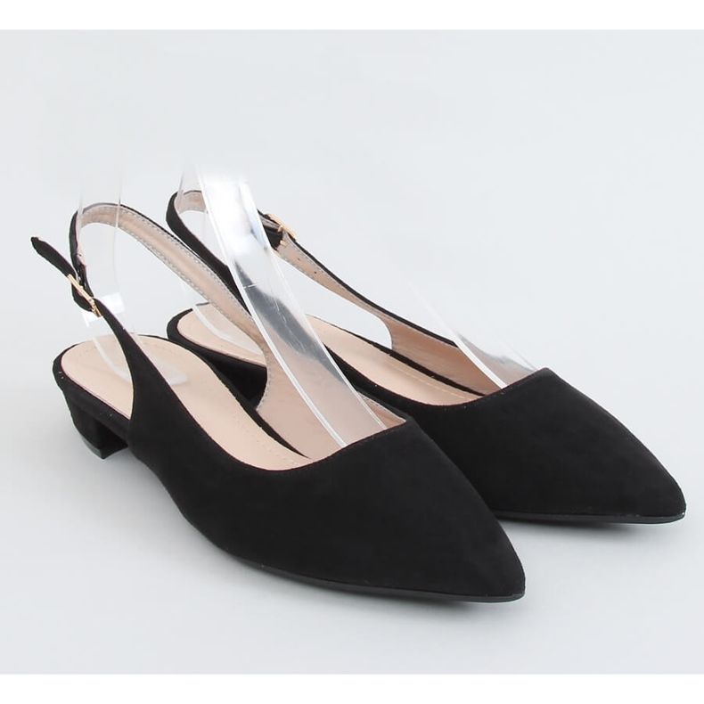 Noir MM-801 Ballerines noires à talon ouvert le noir 1