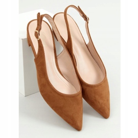 Ballerines à talon ouvert camel MM-801 Camel brun 4