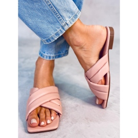 Rose Chaussons semelle carrée S060191 Rose 1 Rose Chaussons semelle carrée S060191 Rose 1