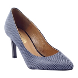 Espinto 542 à carreaux pour femme noir bleu gris 1