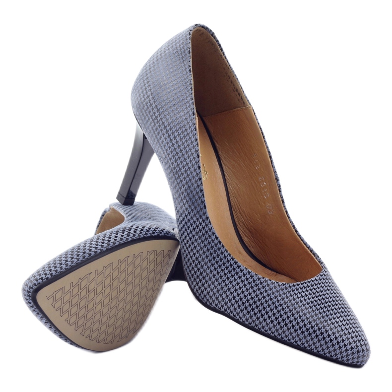 Espinto 542 à carreaux pour femme noir bleu gris 3