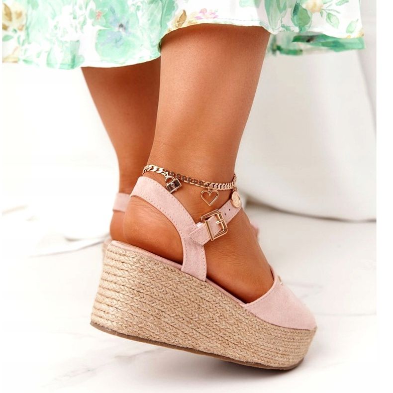 Sandales Compensées Avec Tressé Big Star FF274749 Nude rose 4 Sandales Compensées Avec Tressé Big Star FF274749 Nude rose 4