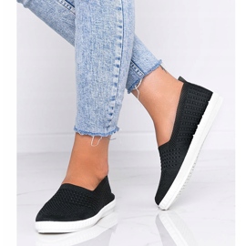 Baskets noires ajourées Slip On Funk le noir 1