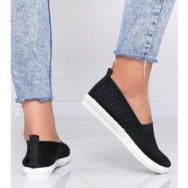 Baskets noires ajourées Slip On Funk le noir 2